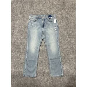 New Old Navy Flex Men's Straight Jeans Size 36x30 Blue Light Wash Denim